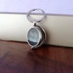 Half Round Metallic Key Chain With Engraved Name