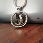 Globe Metallic Key chain With Engraved Name
