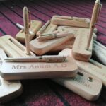 Wooden Pen With Card Holder Engraved Name
