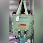women Canvas Sling Bag green